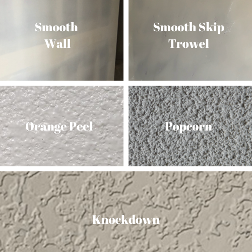 image of different drywall textures